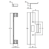 Lockwood 3772-RK32AU 3772 Series Rebate Kit- 32mm Lip Strike Architectural Bronze Unlacquered