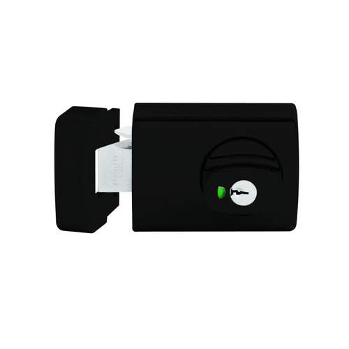 Lockwood 001-1K1MBK 001 with Knob Timber Frame Strike  Matt Black