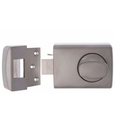 Lockwood 002-1K1SP 002 with Knob Timber Frame Strike  Satin Chrome Pearl