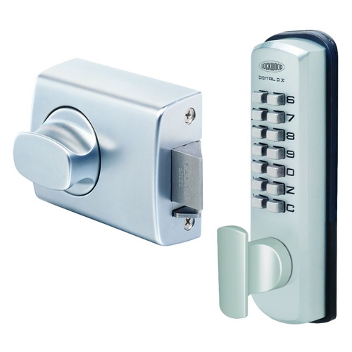 Lockwood 002-1KDXSC Dx Digital Keypad with 002 Deadlatch with Knob  Satin Chrome