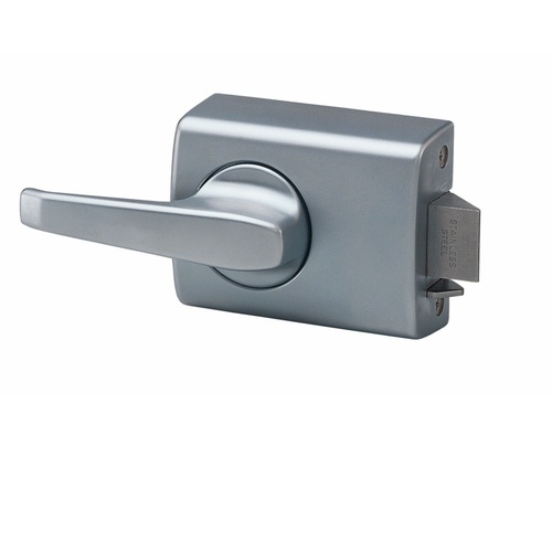 Lockwood 002-4L1SP 002 with Lever Open Out Strike  Satin Chrome Pearl