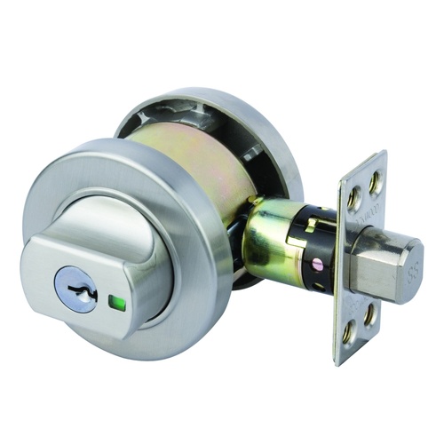 Lockwood 005/B1SSSDP Paradigm Deadbolt Round Rose Universal Pack Satin Stainless Steel