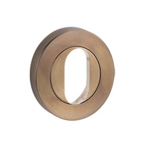 Lockwood 1226/IAU Symphony 1220 Series Oval Cylinder Escutcheon - Surface Fix Architectural Bronze Unlacquered