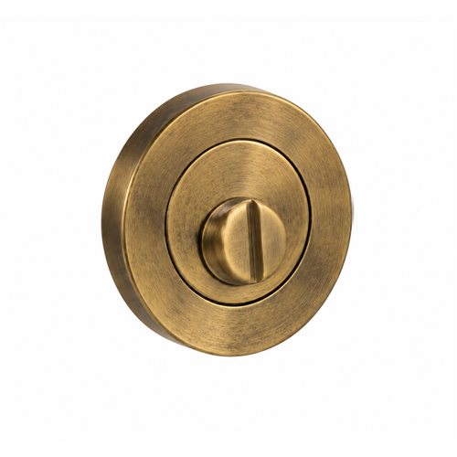 Lockwood 1228/INAG Symphony 1220 Series Emergency Turn Escutcheon - Surface Fix Aged Brass