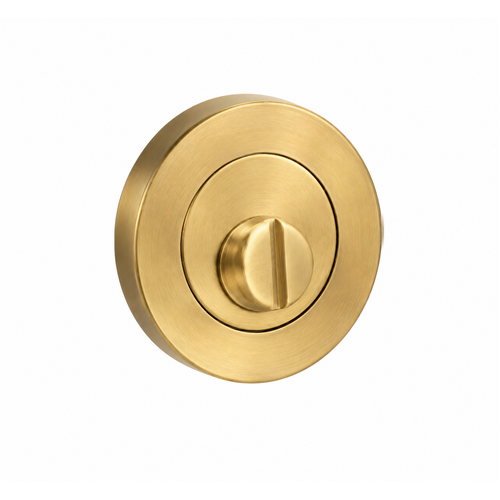 Lockwood 1228/INSBU Symphony 1220 Series Emergency Turn Escutcheon - Surface Fix Satin Brass Unlacquered