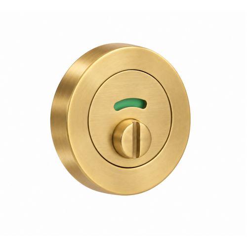 Lockwood 1228/IPSBU Symphony 1220 Series Priv Ind Emerg Turn Escutcheon - Surface Fix Satin Brass Unlacquered