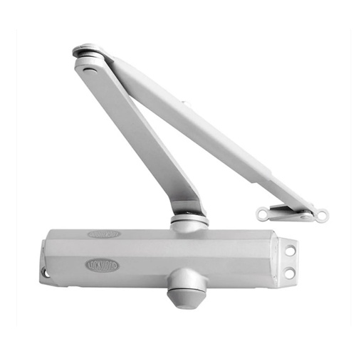 Lockwood 2024BCSIL 2024 Series Closer Standard Backcheck with Parallel Arm Bracket Silver