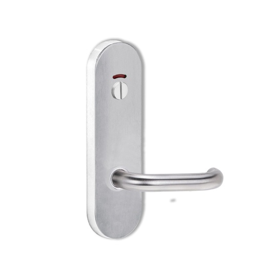 Lockwood 2814/70SC 2814 Round End Plate with Priv Indicator Emergency Turn & 70 Lever Satin Chrome