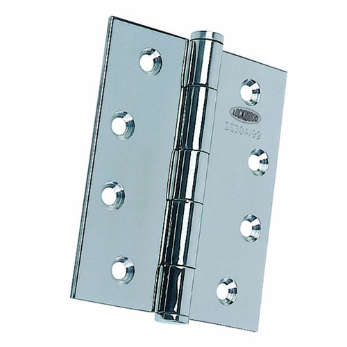 Lockwood LW10075FPPSS Fixed Pin Hinge 100mm x 75mm x 2.5mm Polished Stainless Steel