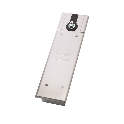Lockwood ST8011SSS Heavy Duty Floor Spring, Doors to 300kg, PA Size 3-6 with Adjustable Hold Open & Delayed Action Satin Stainless Steel