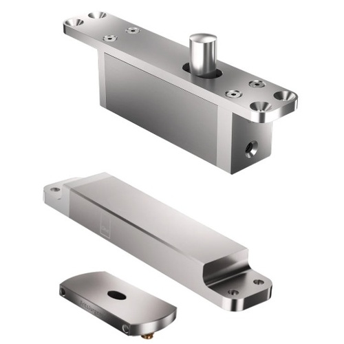 FritsJurgens FJS/STONE70GSNSS System One - 70mm Pivot Point - Non-Adjustable Narrow Floor Plate - Satin Stainless Steel Finish