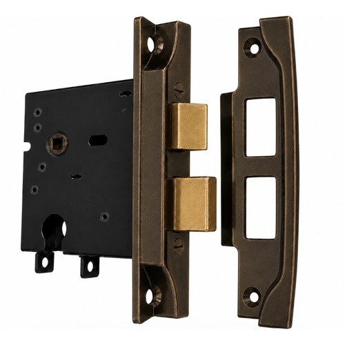 Jacksons JMC46RFB Cylinder Mortice Lock Rebated Florentine Bronze