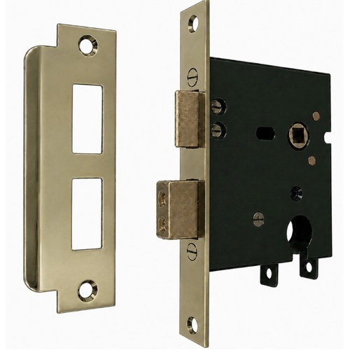 Jacksons JMC60PB Cylinder Mortice Lock Plain Polished Brass