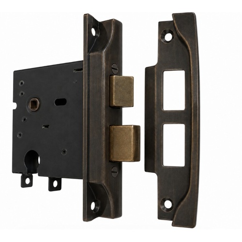 Jacksons JMC60RAB Cylinder Mortice Lock Rebated Antique Bronze