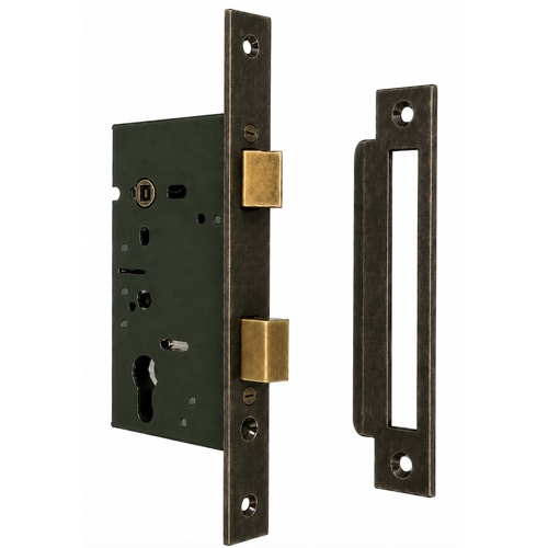 Jacksons JMCL46AB Cylinder Mortice Long Body Lock, Plain Antique Bronze