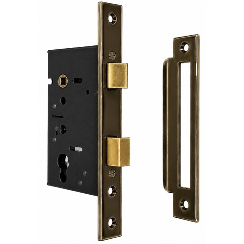 Jacksons JMCL46FB Cylinder Mortice Long Body Lock, Plain Florentine Bronze