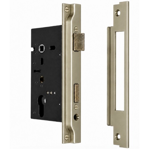 Jacksons JMCL46RSBU Cylinder Mortice Long Body, Rebated Satin Brass Unlacquered