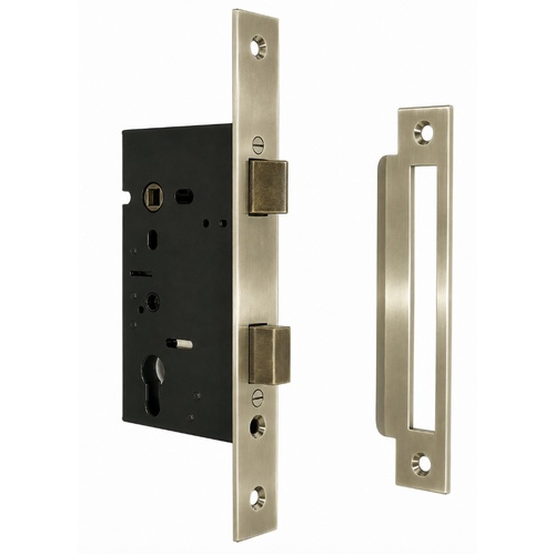 Jacksons JMCL46SB Cylinder Mortice Long Body Lock, Plain Satin Brass