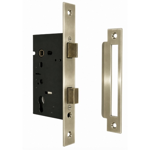 Jacksons JMCL46SBU Cylinder Mortice Long Body Lock, Plain Satin Brass Unlacquered