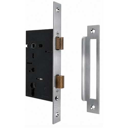 Jacksons JMCL46SSS Cylinder Mortice Long Body Lock, Plain Satin Stainless Steel