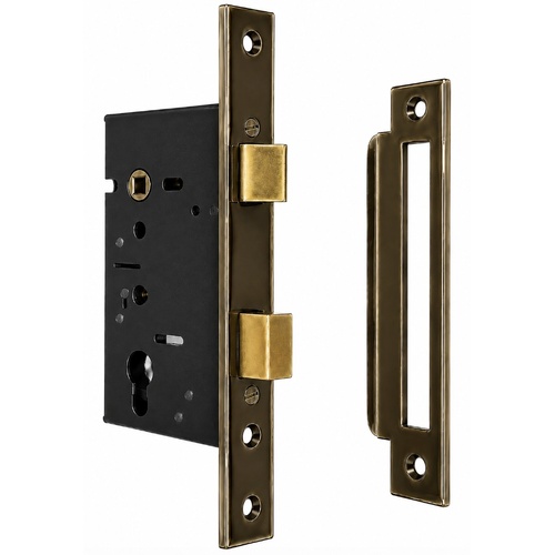 Jacksons JMCL60FB Cylinder Mortice Long Body Lock, Plain Florentine Bronze