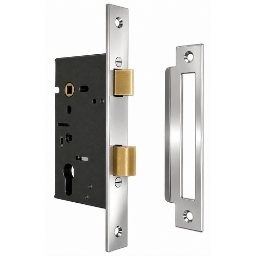 Jacksons JMCL60NP Cylinder Mortice Long Body Lock, Plain Nickel Plate