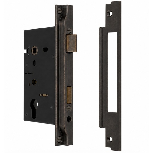 Jacksons JMCL60RAB Cylinder Mortice Long Body Lock, Rebated Antique Bronze