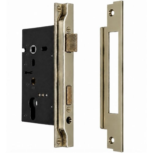 Jacksons JMCL60RPB Cylinder Mortice Long Body, Rebated Polished Brass