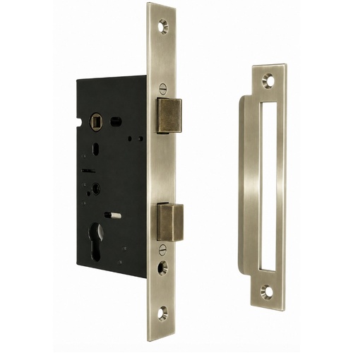 Jacksons JMCL60SB Cylinder Mortice Long Body Lock, Plain Satin Brass