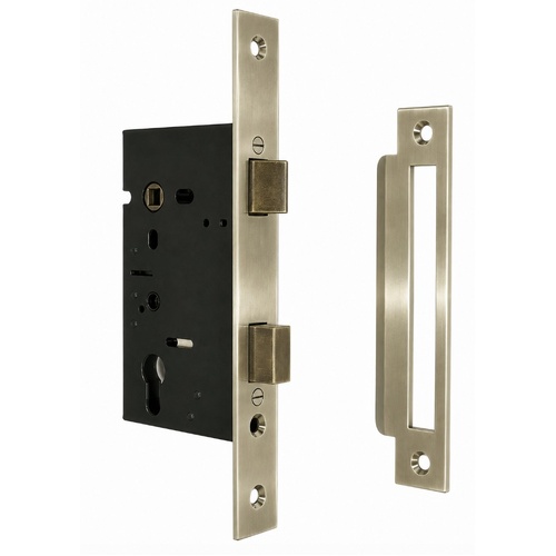 Jacksons JMCL60SBU Cylinder Mortice Long Body Lock, Plain Satin Brass Unlacquered