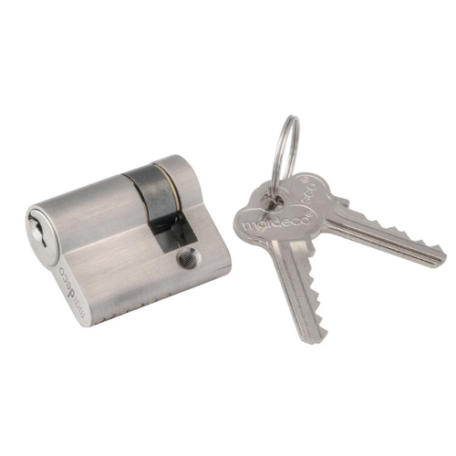 Mardeco MPF-8500-38-BN-K201 M Series Euro Cylinder 27mm Long - 4 Pin - C4 - to Suit 35-36mm Door Thickness - KA - Brushed Nickel