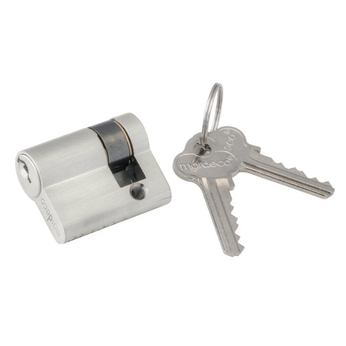 Mardeco MPF-8500-40-SC M Series Euro Cylinder 29mm Long - 4 Pin - C4 - to Suit 37-40mm Door Thickness Satin Chrome