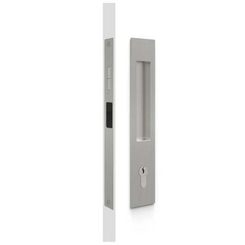 Mardeco MSC-8104-SET-BN M Series Euro Flush Pull Lock Set (Cylinder Sold Separately) Brushed Nickel