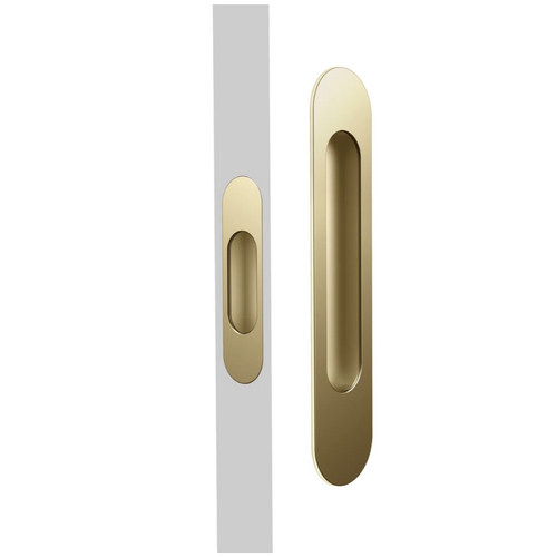 Mardeco MSC-9008-SET-SB M Series Oval Passage Flush Pull Set Satin Brass