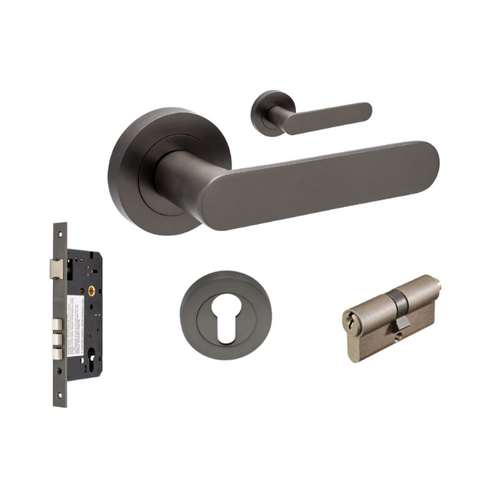 Zanda 10094.3.GN Duke Entrance Set - Includes 10090, 1143, 7020.2 & 1147 (70mm Key/Key) Graphite Nickel