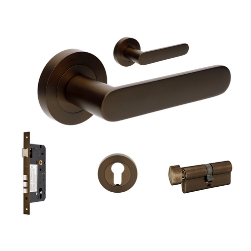 Zanda 10094.4.EB Duke Entrance Set - Includes 10090, 1143, 7020.2 & 1148 (70mm Key/Turn) Ember Bronze