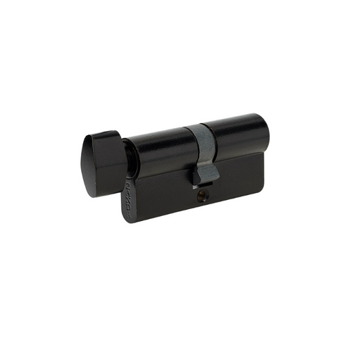 Zanda 1122.KA.BLK Euro Cylinder & Turn, 60mm Length - Keyed Alike Matt Black