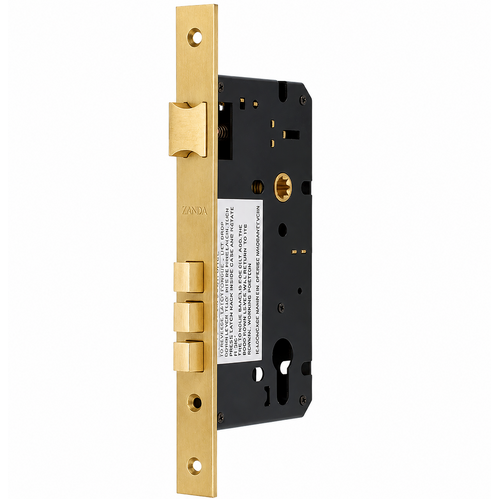 Zanda 1143.SB Mortice Lock, Euro Profile - 60mm backset, 86mm Case Size Satin Brass