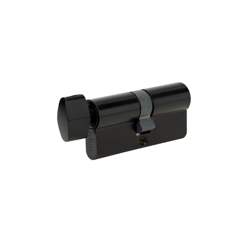 Zanda 1148.KA.BLK Euro Cylinder & Turn, 70mm Length - Keyed Alike Matt Black