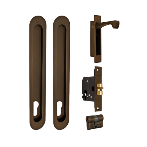 Zanda 1185.EB Duke Flush Pull Lock Kit Ember Bronze