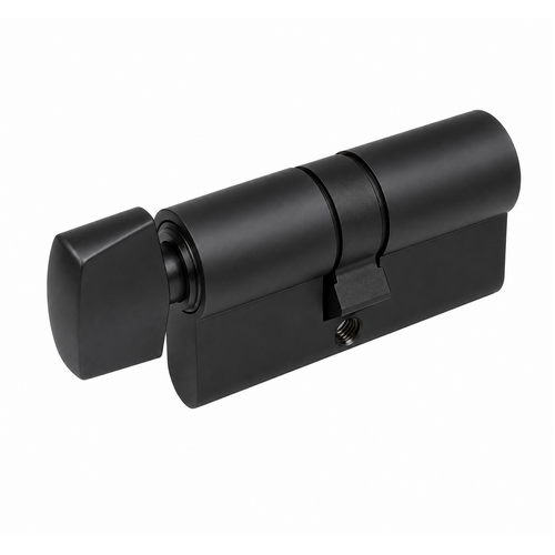 Zanda 1225.KA.BLK Euro Cylinder & Turn, 90mm Length - Keyed Alike Matt Black