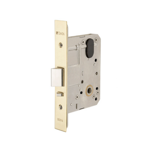 Zanda 1450.SB Commercial Mortice Lock Fire Rated Includes Strike and Face Plate Kit Satin Brass