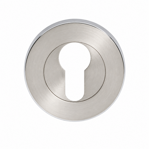 Zanda 7020.2.BN/CP Euro Escutcheon (Pair) Brushed Nickel/Chrome Plate