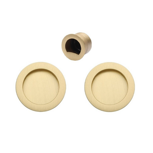 Zanda 8107.SB Passage Flush Pull Kit Satin Brass