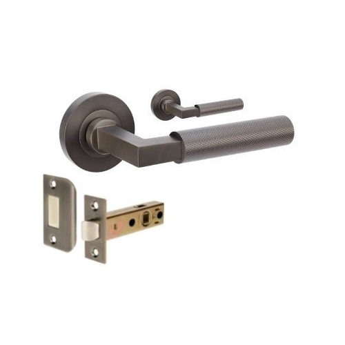 Zanda 9346.GN Zurich Knurled Passage Set, Includes 1172 Latch Graphite Nickel