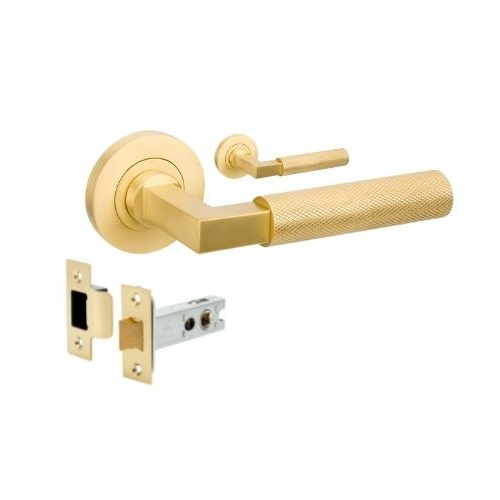Zanda 9346.SB Zurich Knurled Passage Set, Includes 1172 Latch Satin Brass
