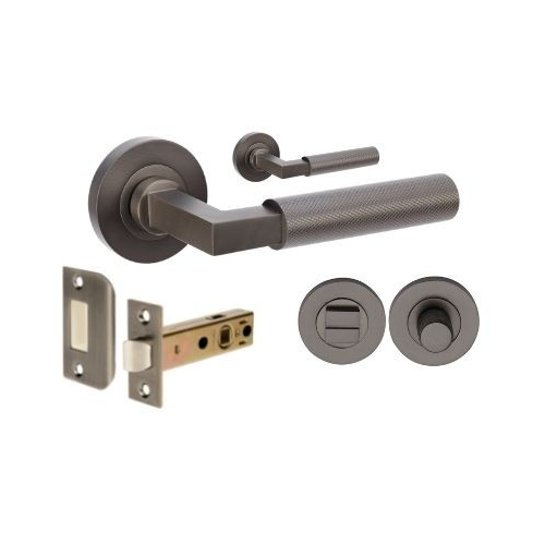 Zanda 9347.GN Zurich Knurled Privacy Set, Includes 1172 & 9348 Privacy Kit Graphite Nickel